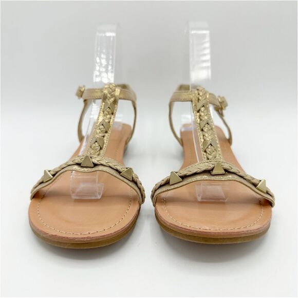 Carlos by Carlos Santana Womens Tuscan Gold‎ Metallic Flat Sandals Shoes 7.5 - Picture 4 of 12